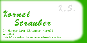 kornel strauber business card